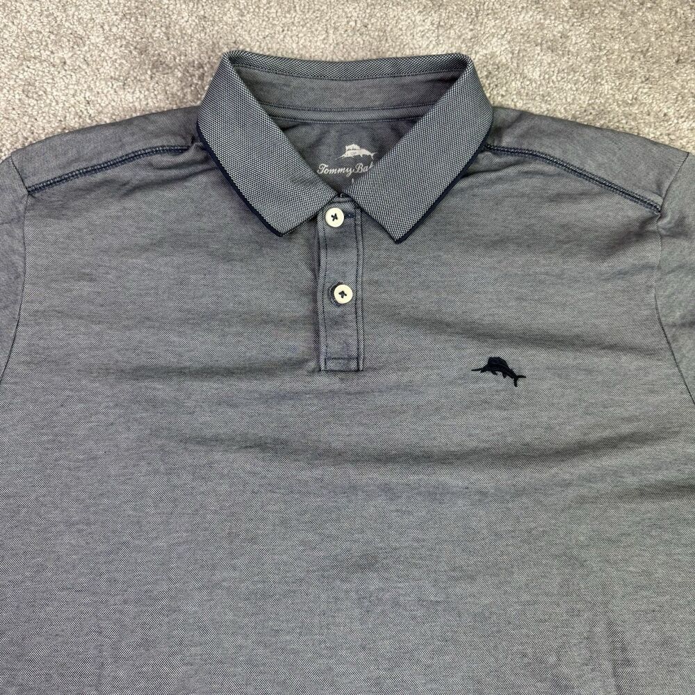 Tommy Bahama Shirt Men’s Large Gray Short Sleeve Cotton Polo